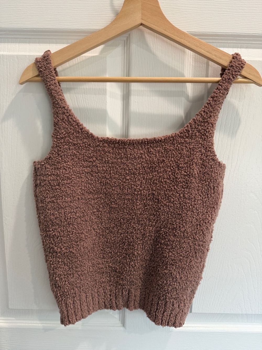 SKIMS Cozy Bouclé Tank Top in Dusty Rose